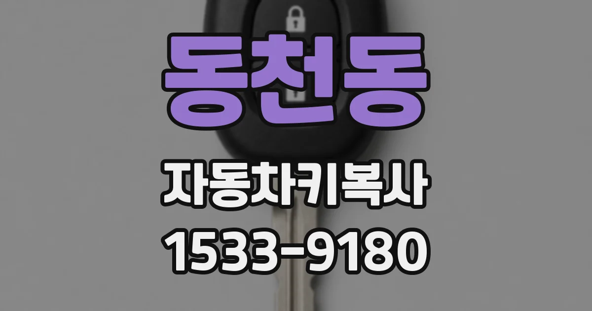 동천동 자동차키복사