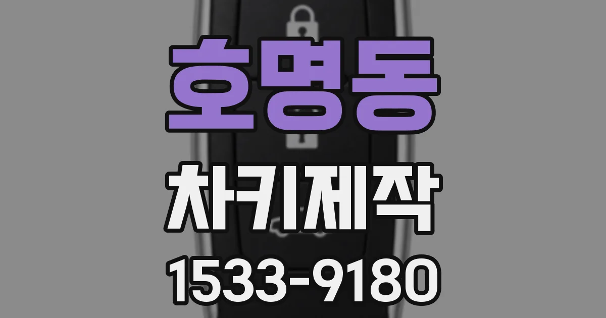 호명동 차키제작