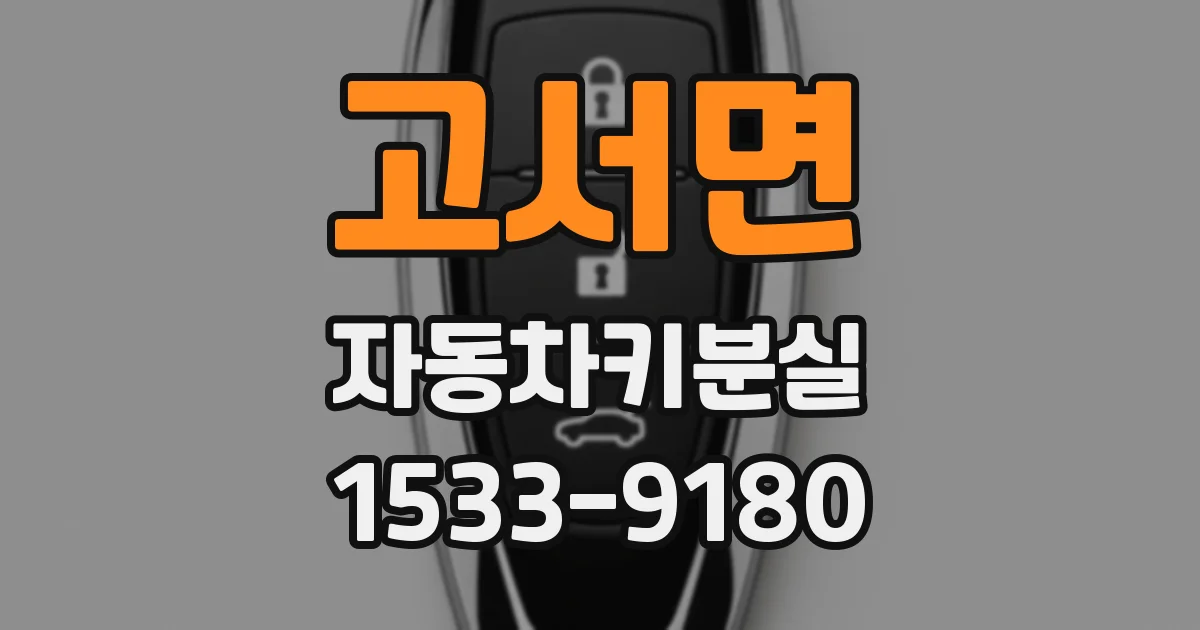 고서면 자동차키분실