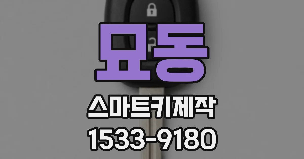 묘동 스마트키제작