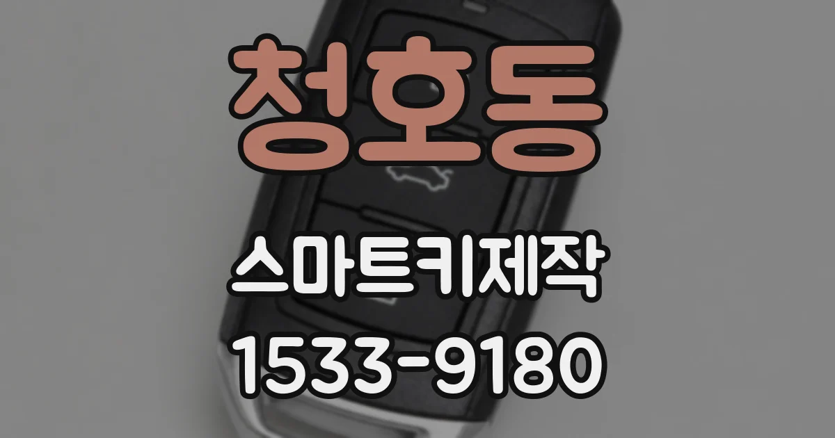 청호동 스마트키제작