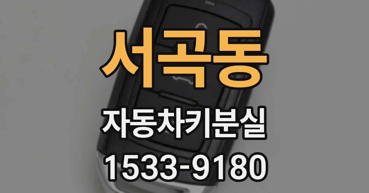 서곡동 자동차키분실