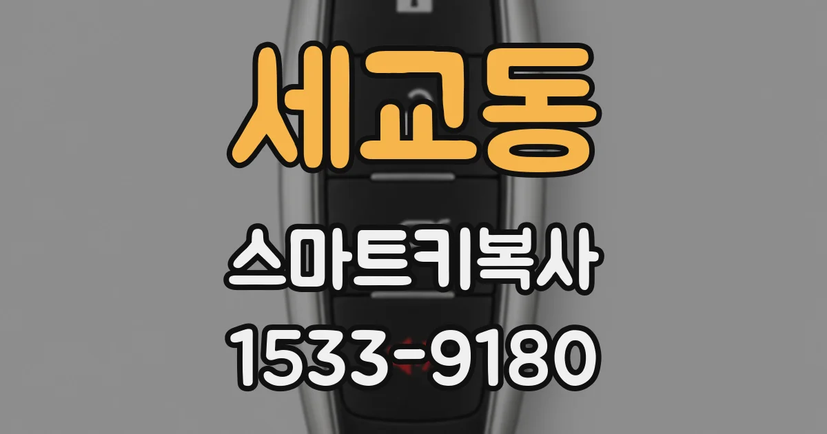 세교동 스마트키복사