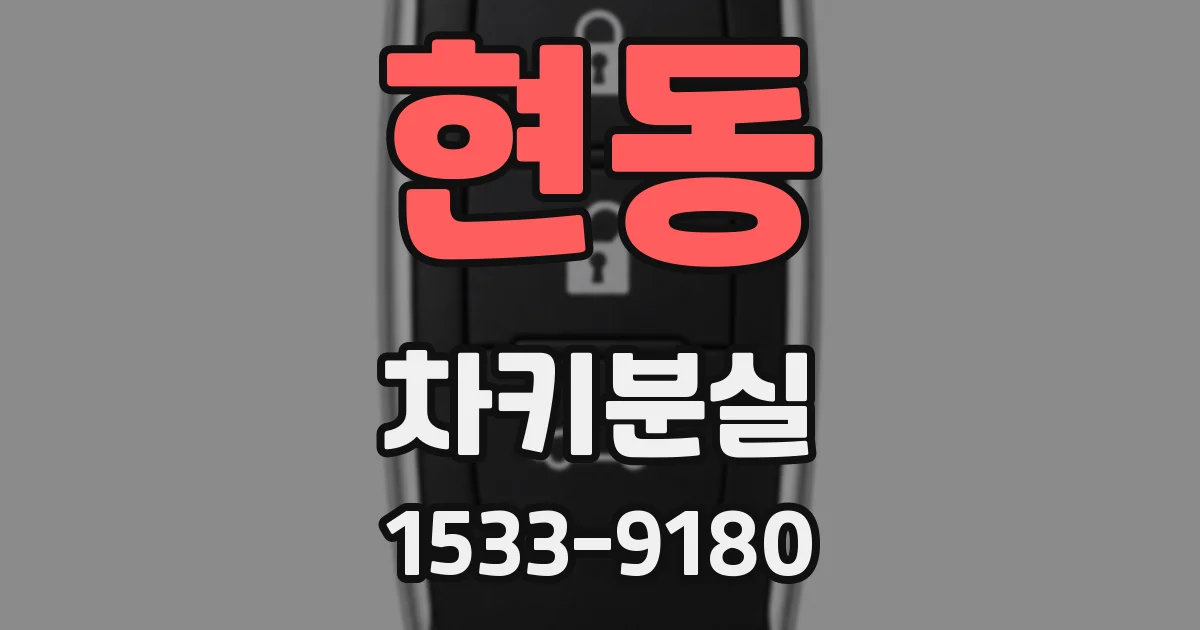 현동 차키분실