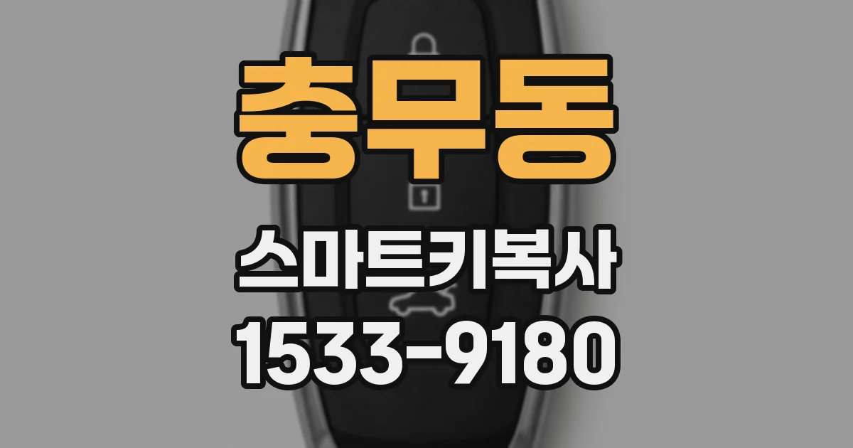 충무동 스마트키복사