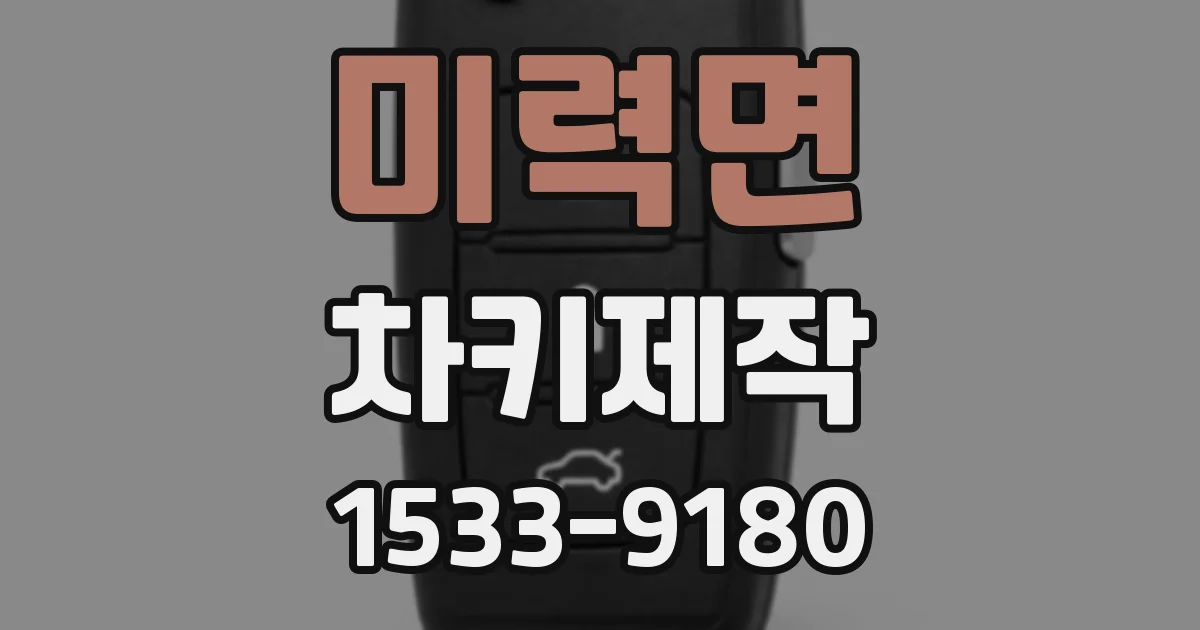 미력면 차키제작