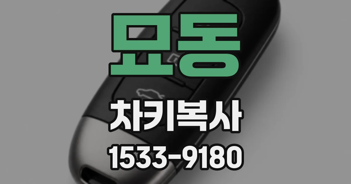 묘동 차키복사