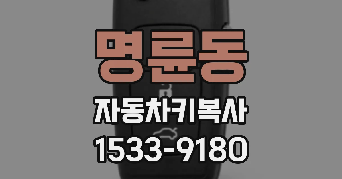 명륜동 자동차키복사