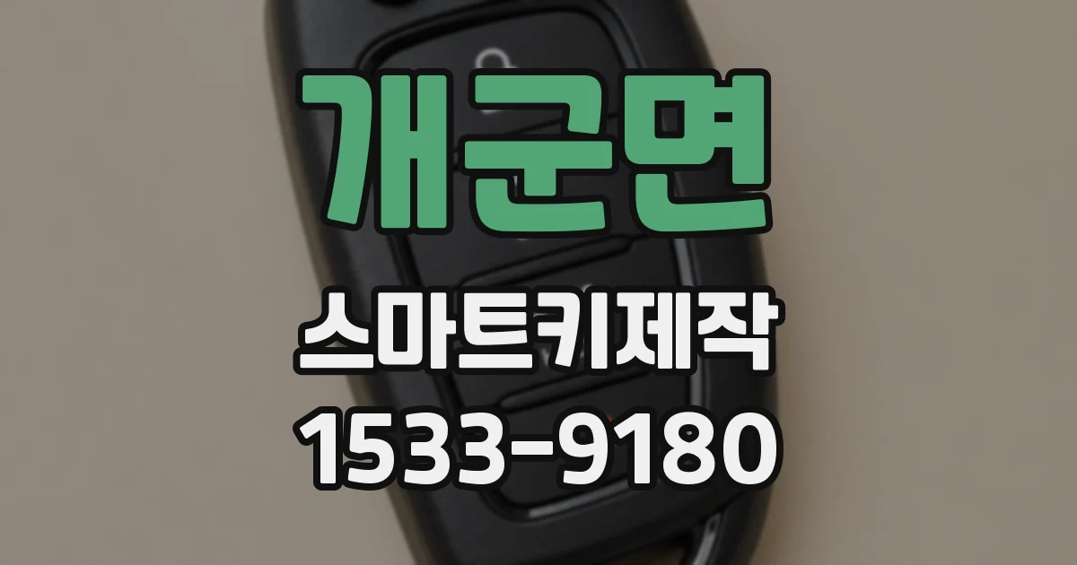 개군면 스마트키제작