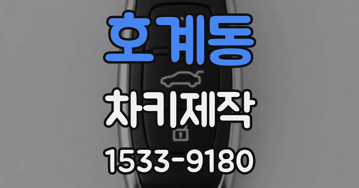 호계동 차키제작