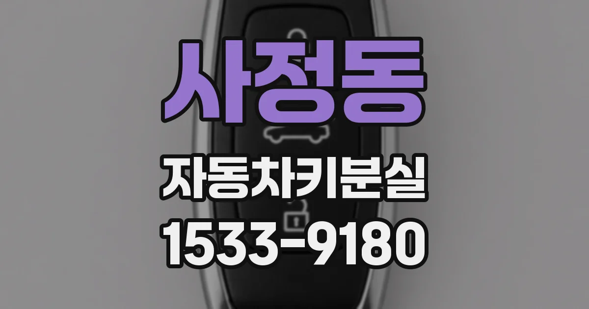 사정동 자동차키분실