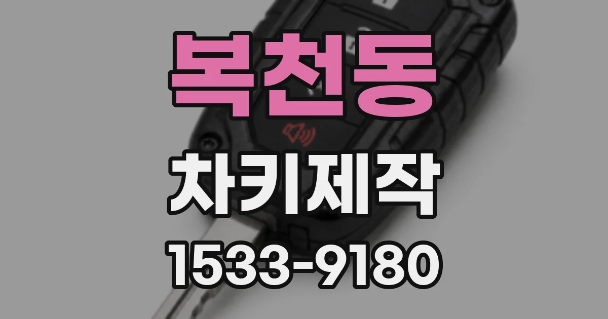 복천동 차키제작
