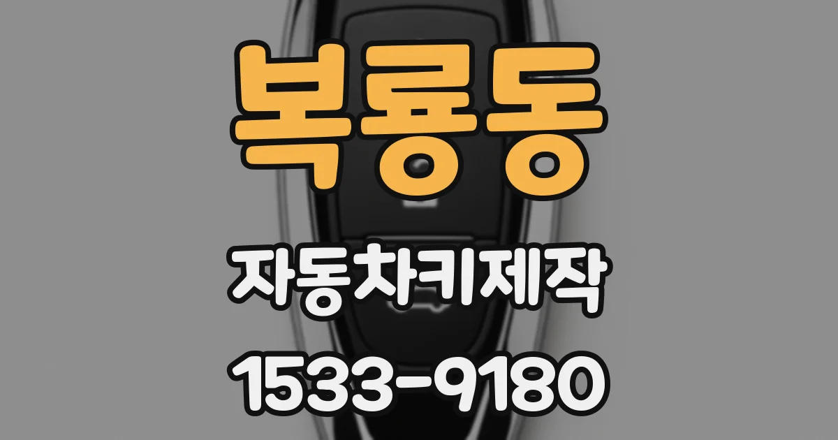 복룡동 자동차키제작