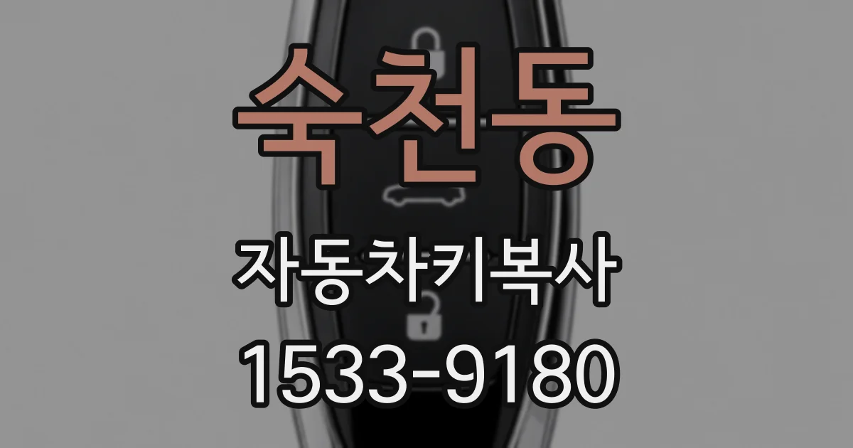 숙천동 자동차키복사