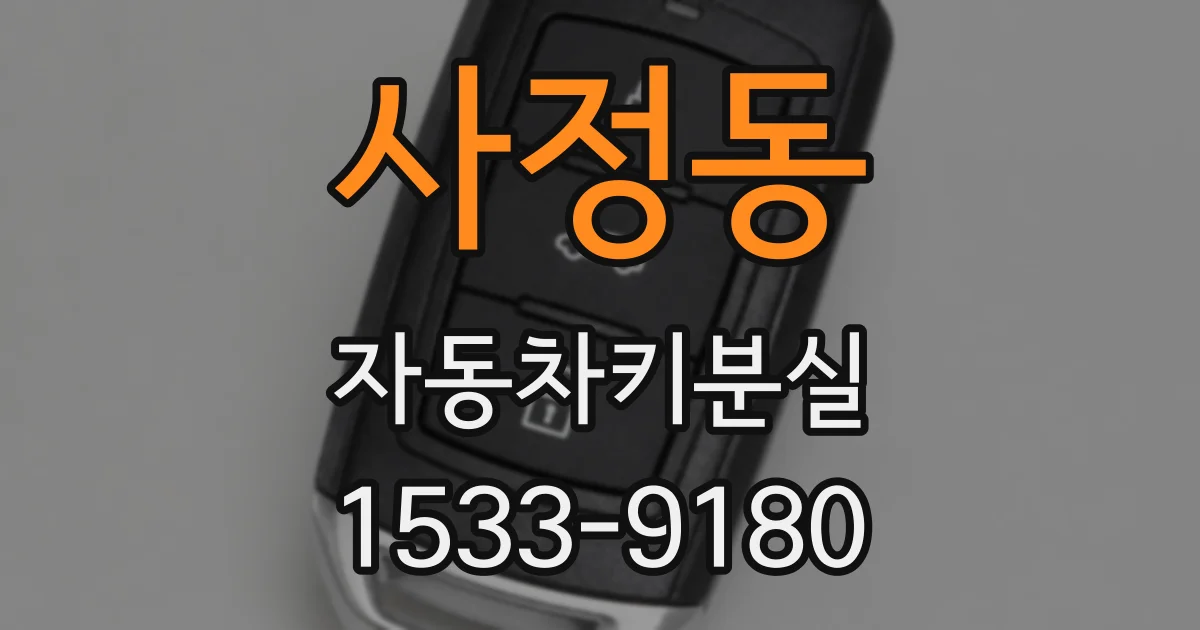 사정동 자동차키분실