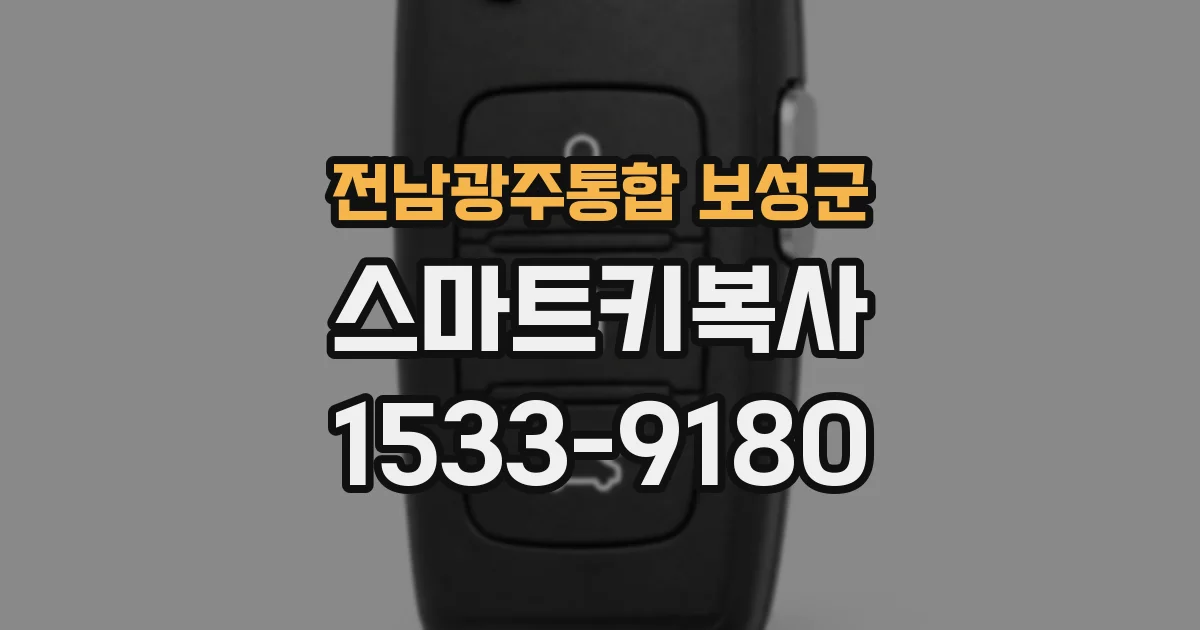 전남광주통합 보성군 스마트키복사