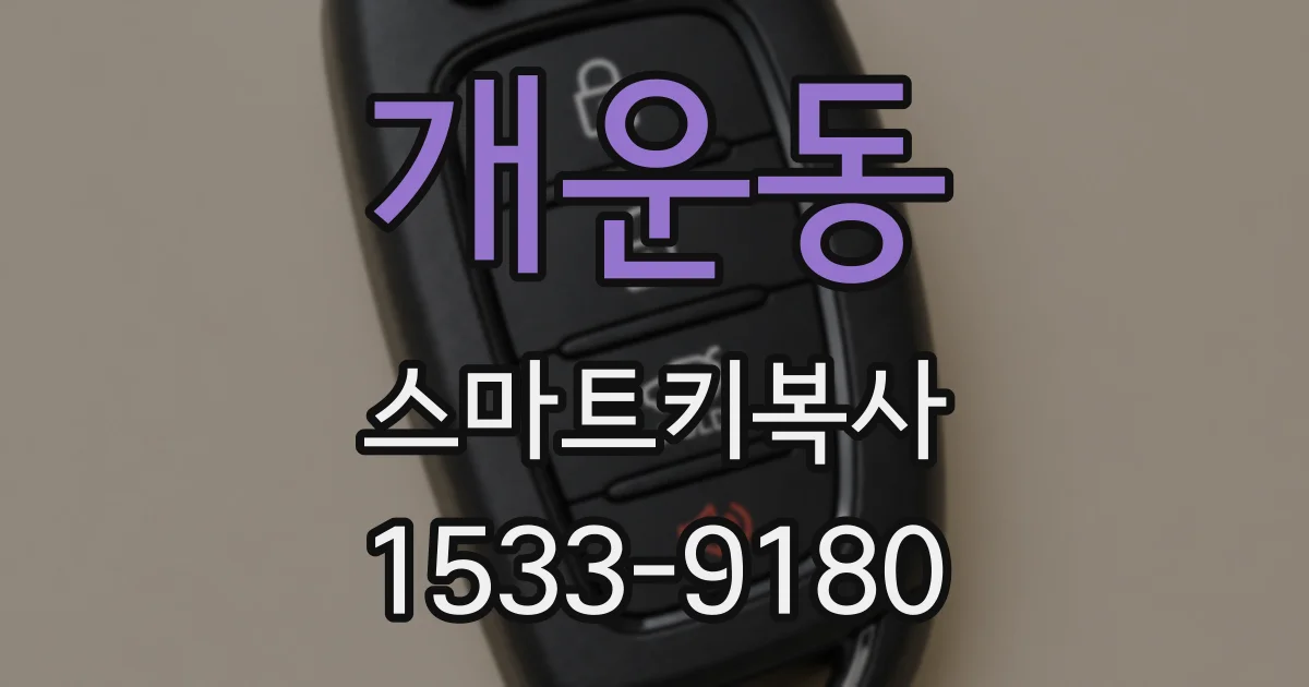 개운동 스마트키복사