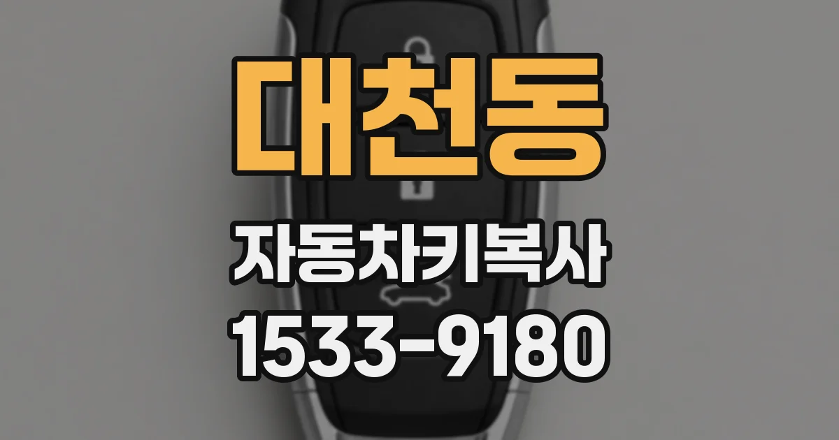 대천동 자동차키복사