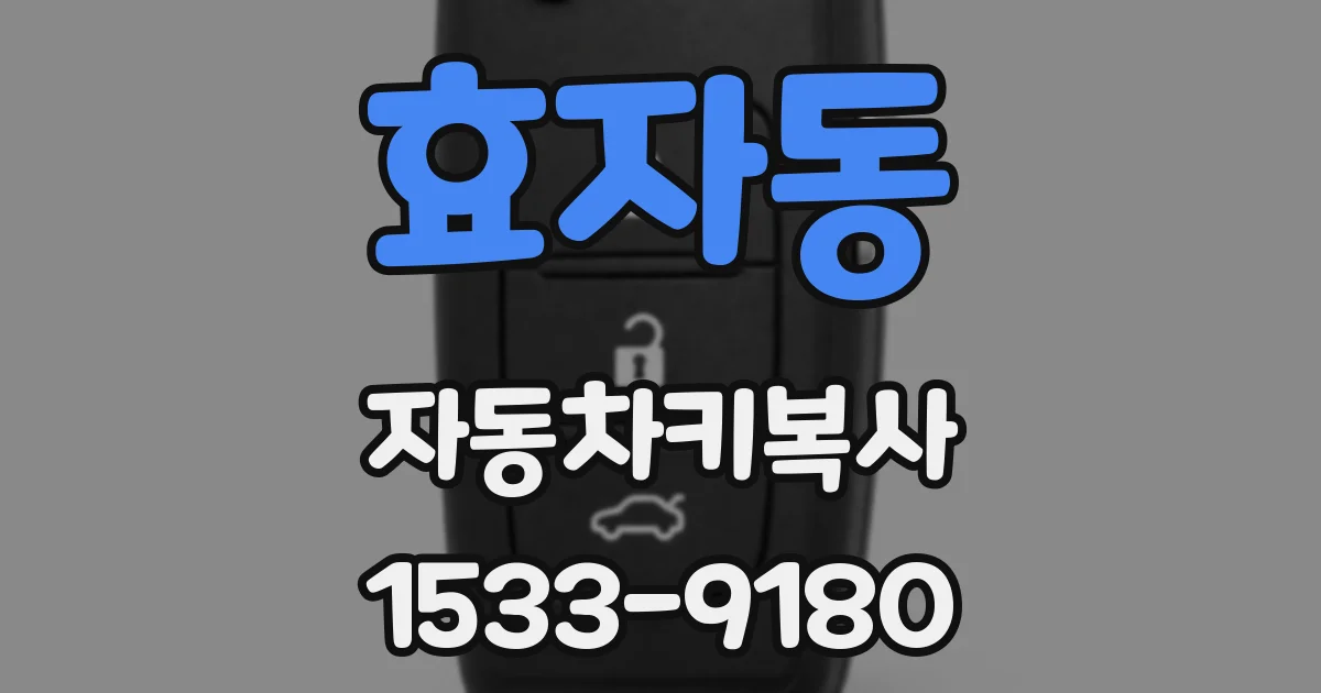 효자동 자동차키복사