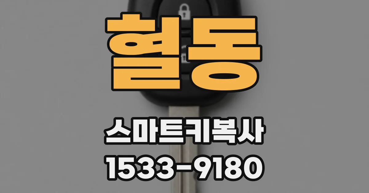 혈동 스마트키복사
