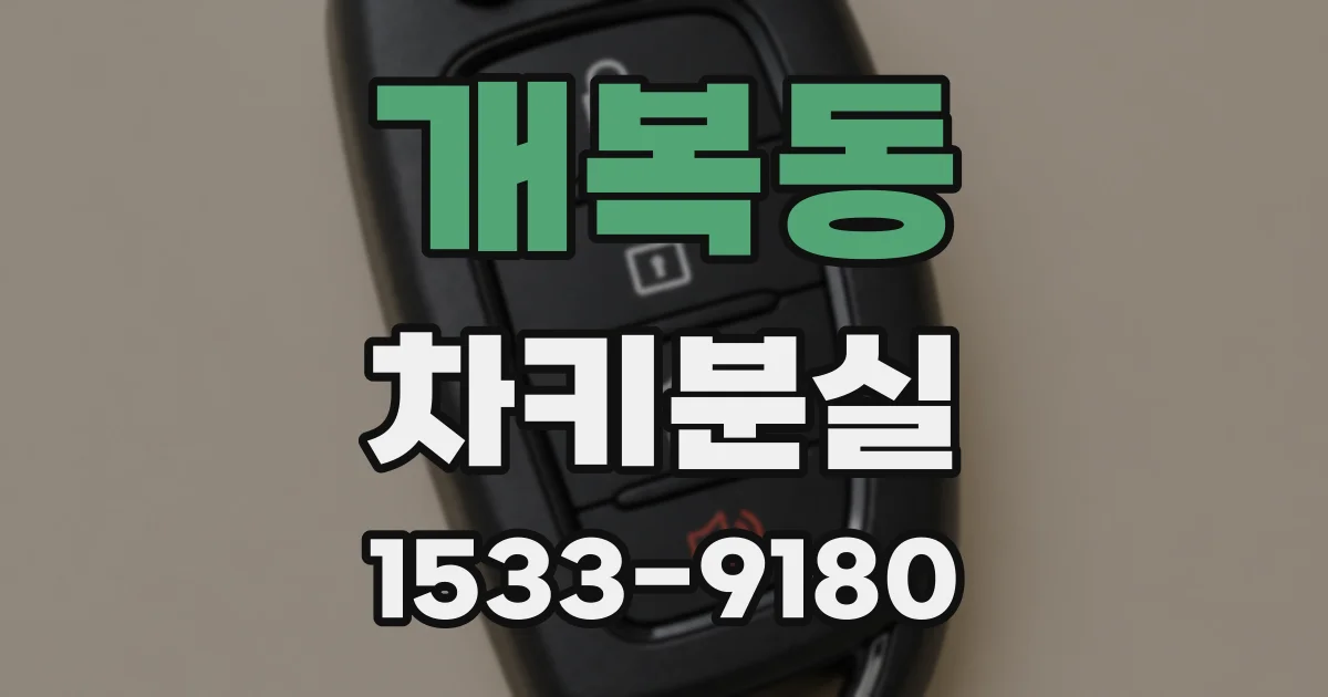 개복동 차키분실