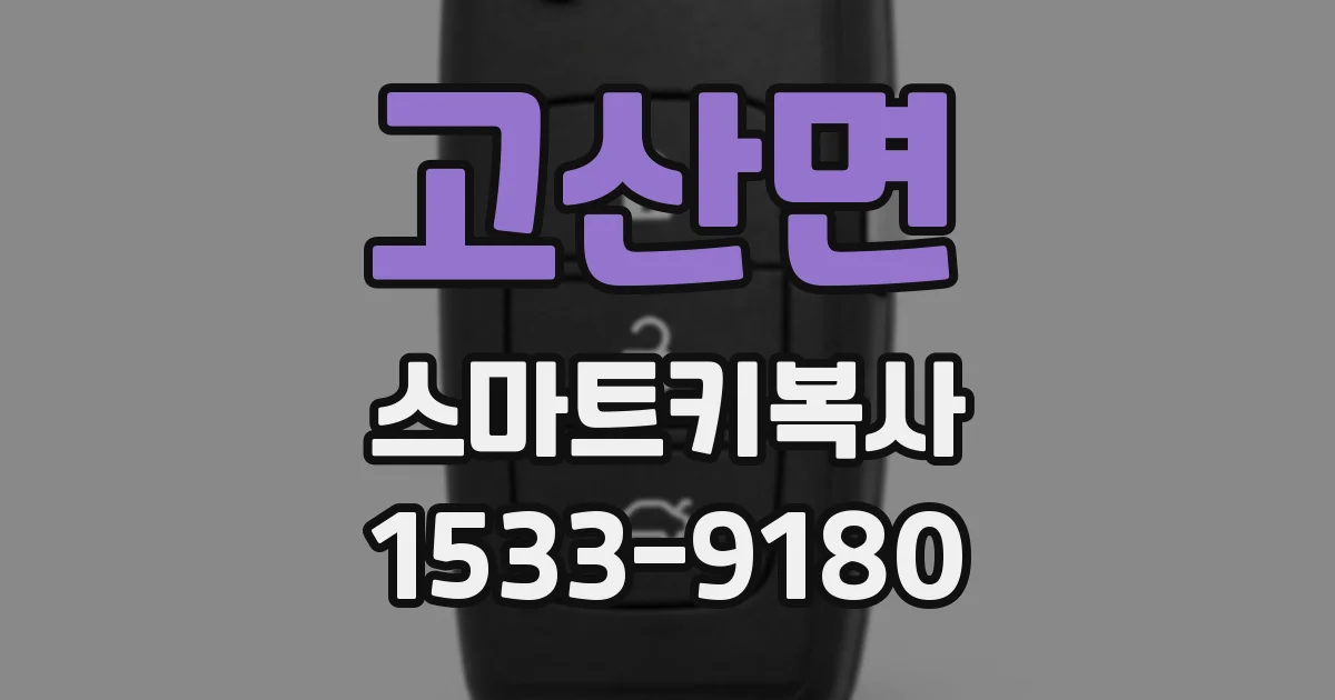 고산면 스마트키복사