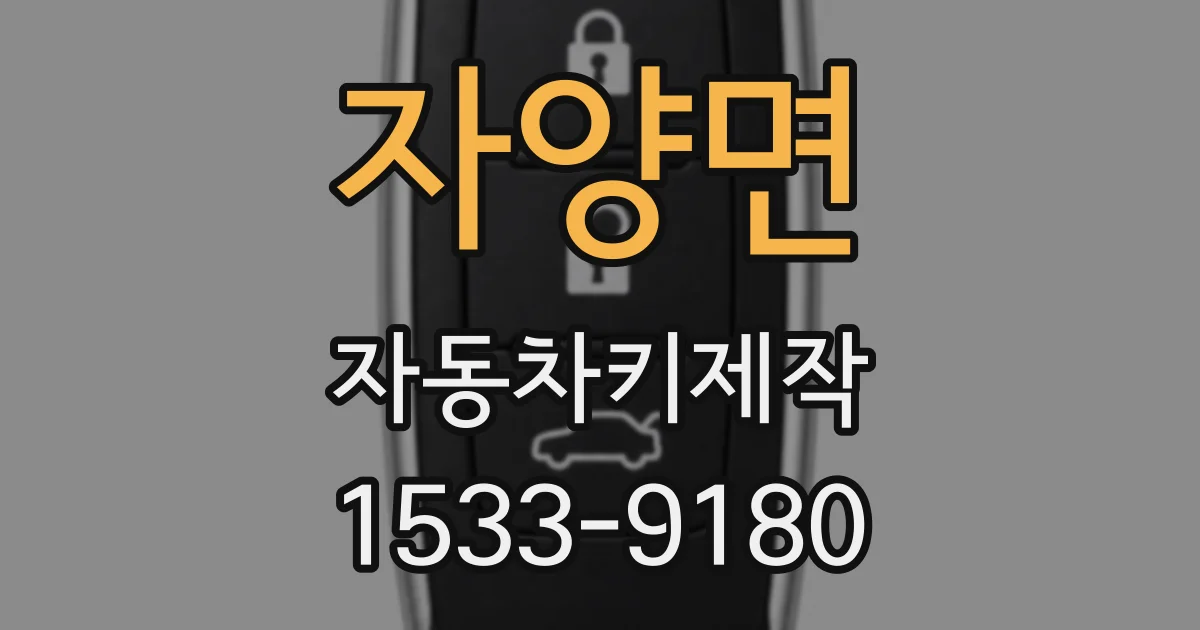 자양면 자동차키제작