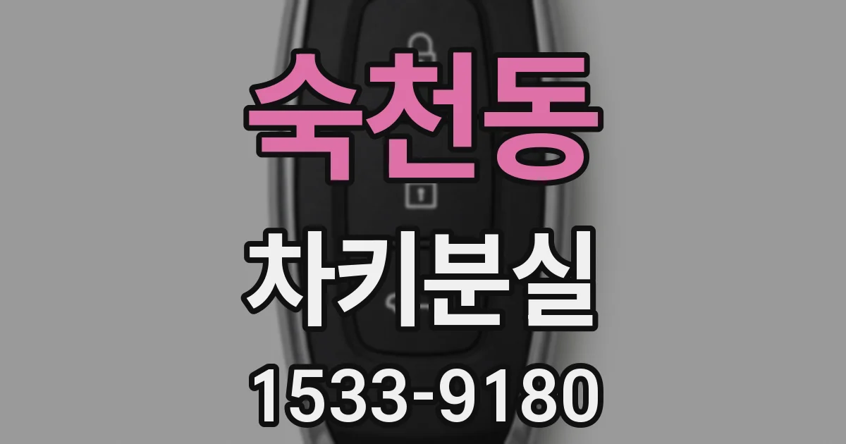 숙천동 차키분실