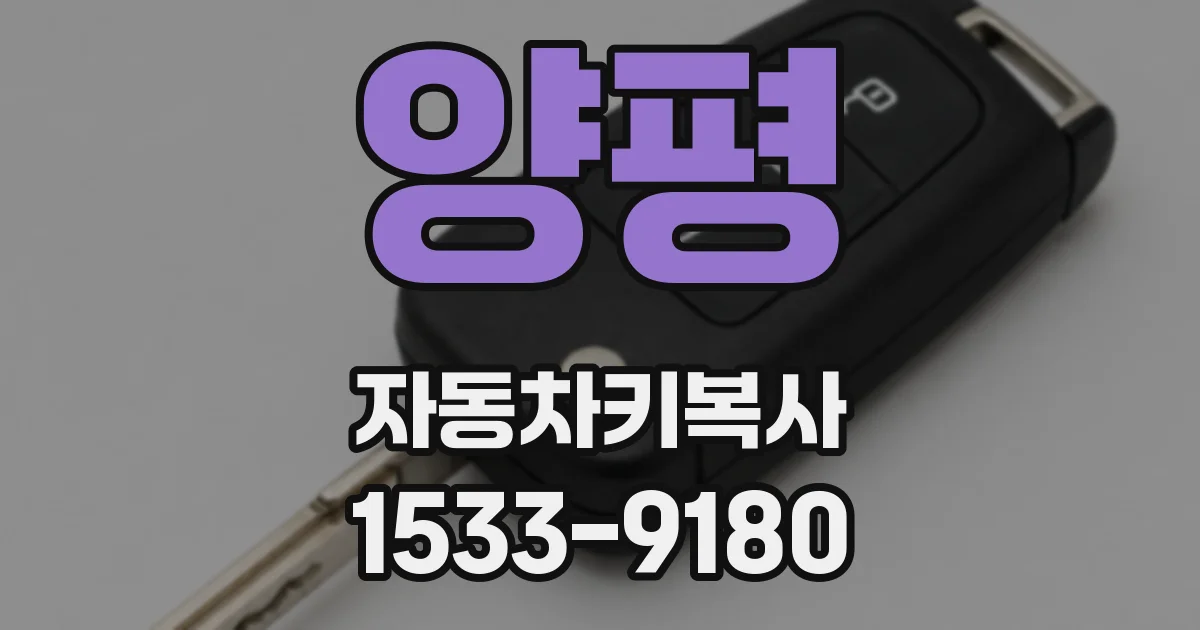 양평 자동차키복사