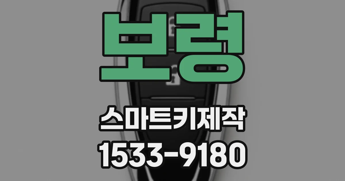 보령 스마트키제작
