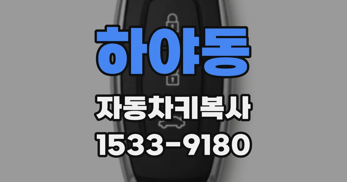 하야동 자동차키복사