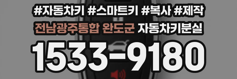전남광주통합 완도군 자동차키분실