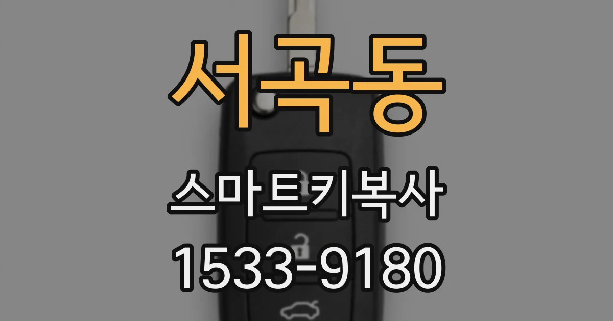 서곡동 스마트키복사