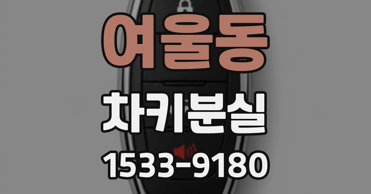 여울동 차키분실