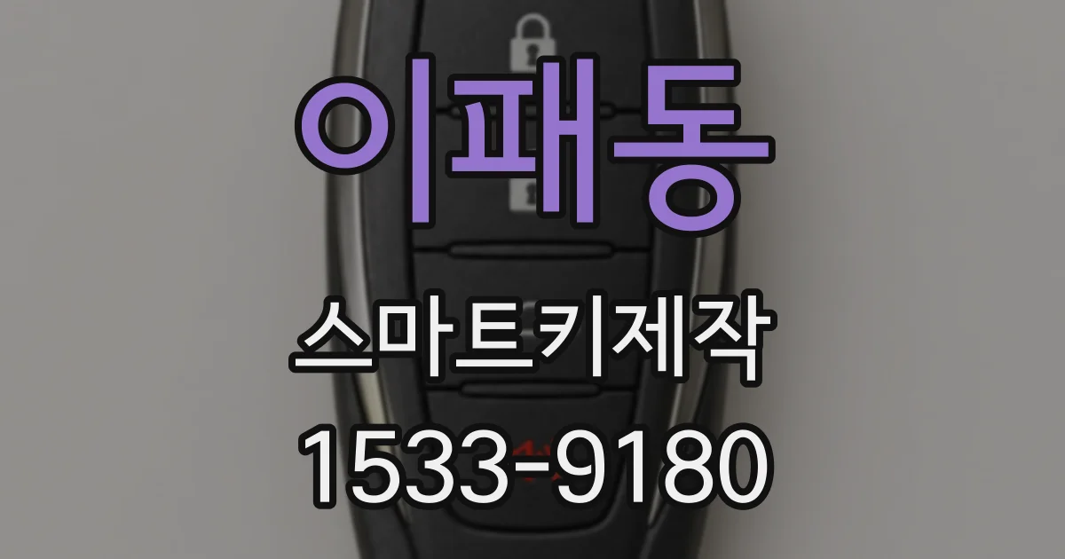 이패동 스마트키제작