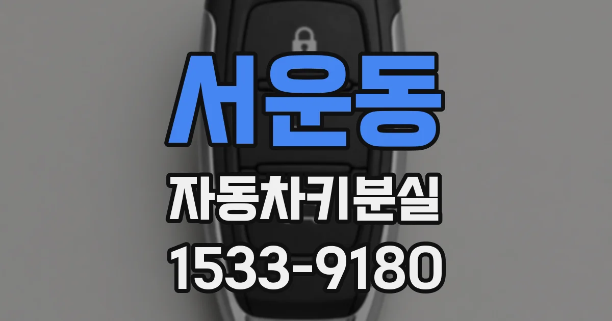 서운동 자동차키분실
