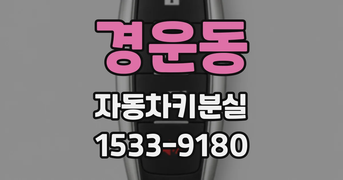 경운동 자동차키분실