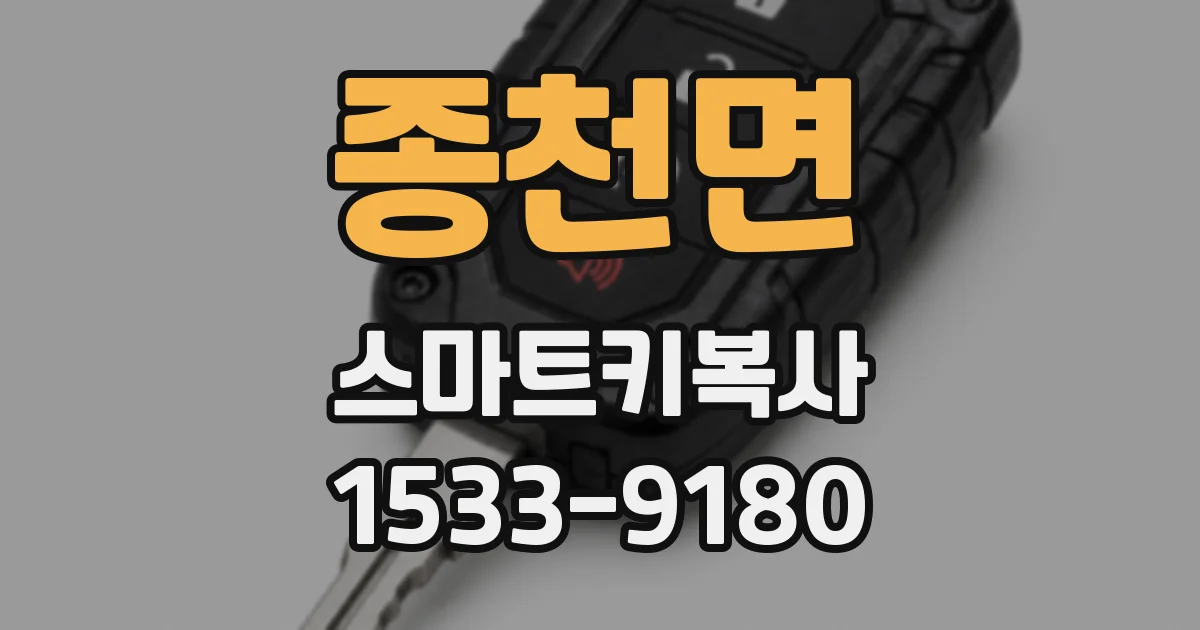 종천면 스마트키복사