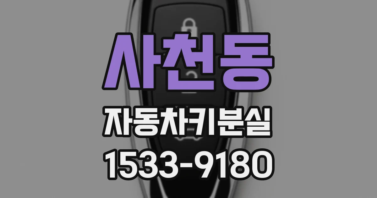 사천동 자동차키분실