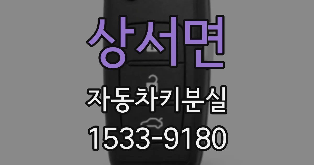 상서면 자동차키분실