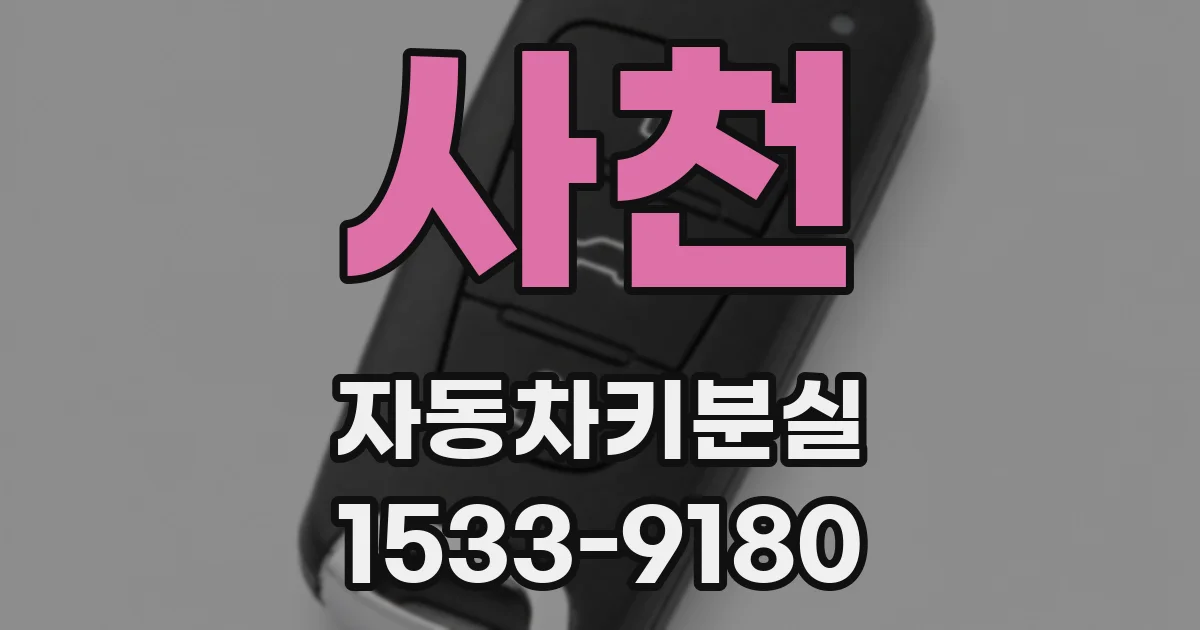 사천 자동차키분실