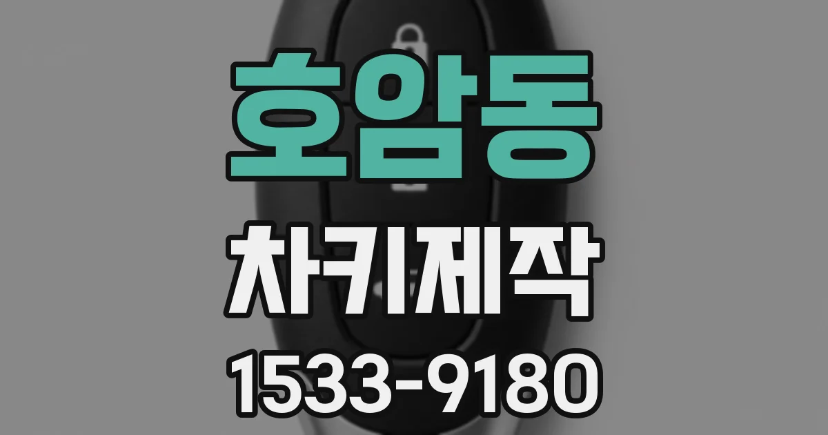호암동 차키제작