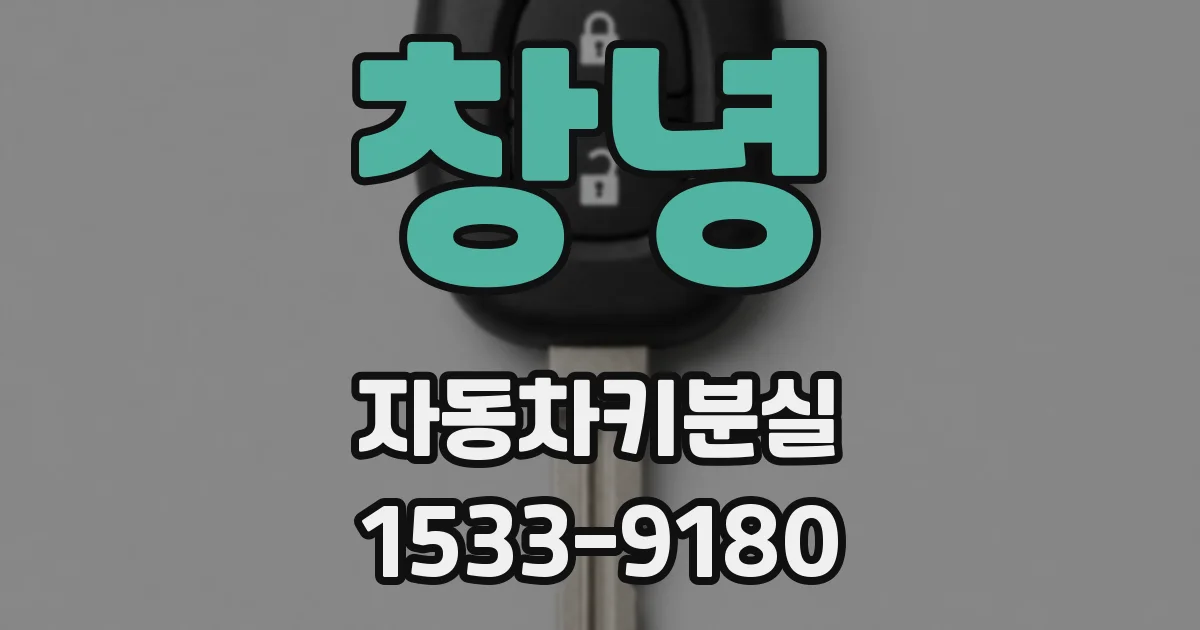 창녕 자동차키분실