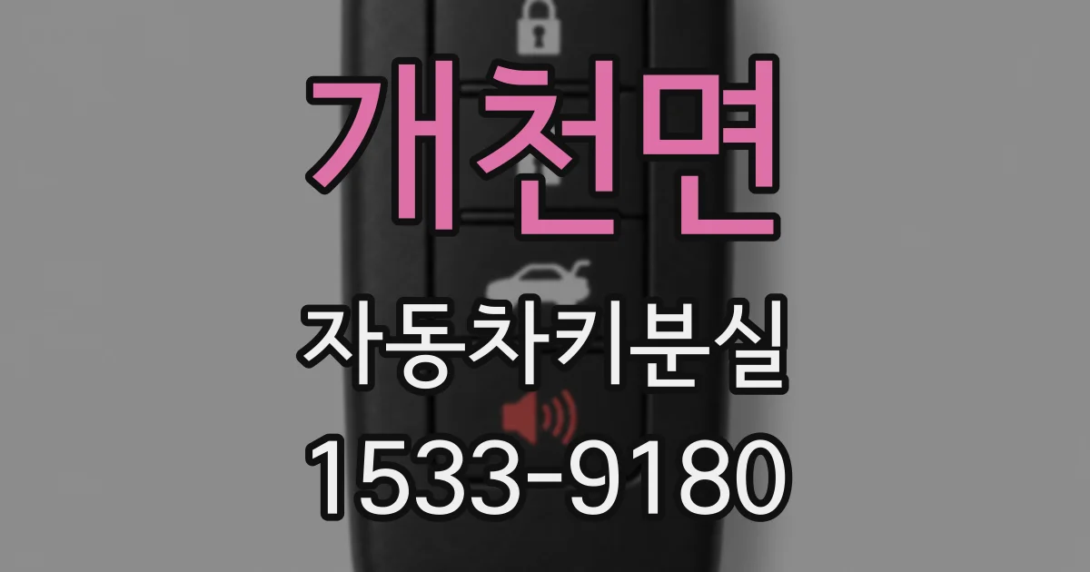개천면 자동차키분실