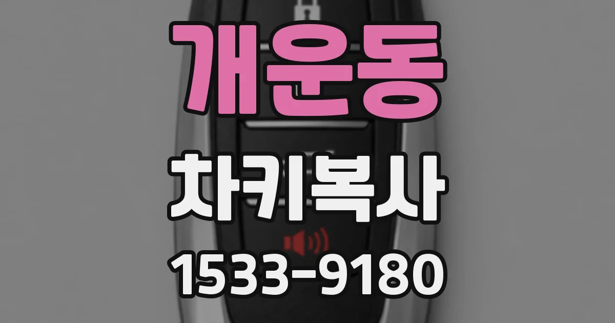 개운동 차키복사