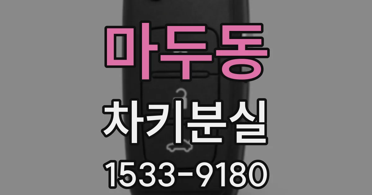 마두동 차키분실