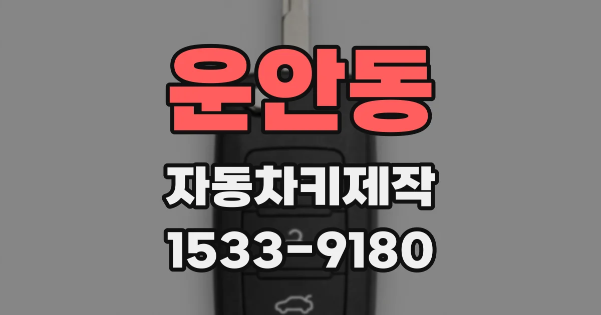 운안동 자동차키제작