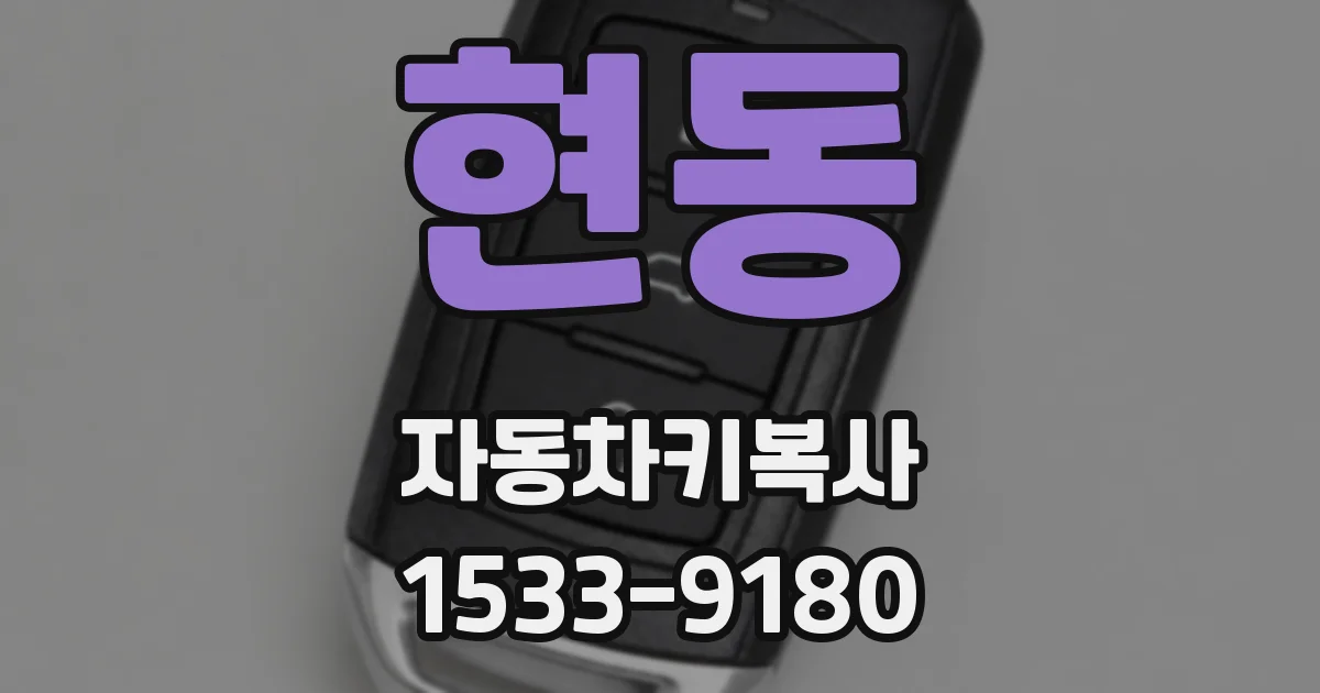 현동 자동차키복사