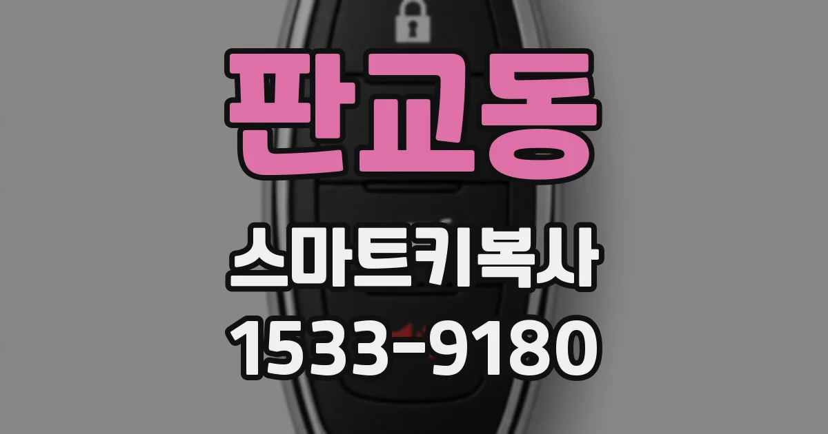 판교동 스마트키복사