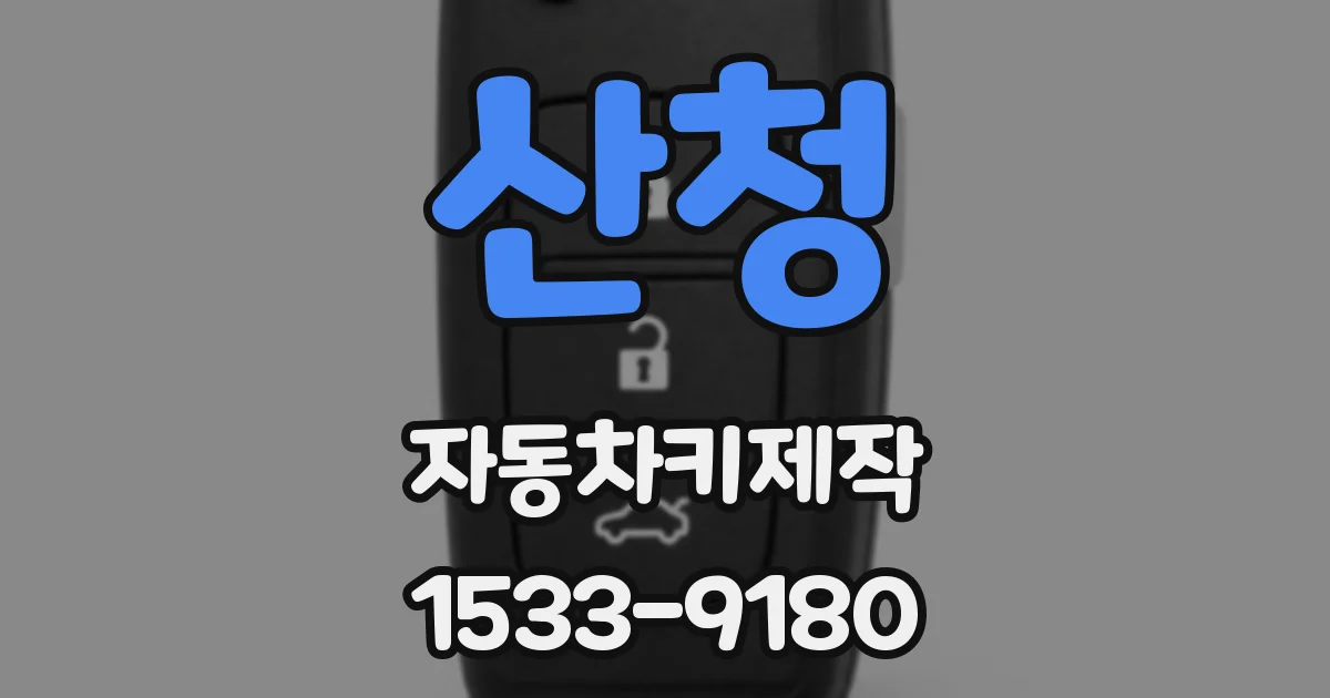 산청 자동차키제작